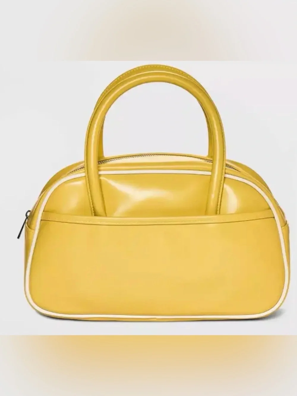 Yellow Structured Top-Handle Women's Bag